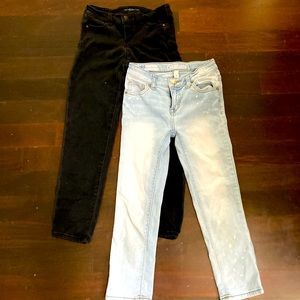 2 Pairs of Girl’s Size 10 Jeans - Black & Denim